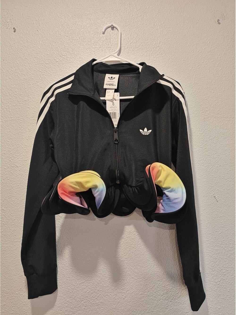 Adidas Jeremy Scott Ruffle TT Track Top Black Size 6